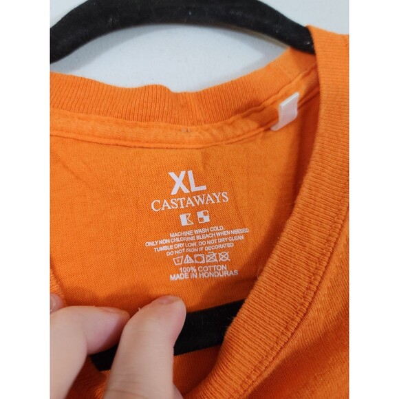 Castaways Mens XL Orange Tennessee Aight Graphic Long Sleeve Crew Neck T-Shirt - Picture 4 of 4